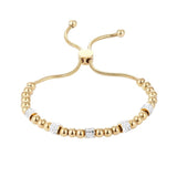 Bead And Zircon Circle Women Bracelet Titanium Steel Jewelry Gift