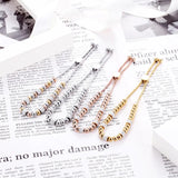 Bead And Zircon Circle Women Bracelet Titanium Steel Jewelry Gift