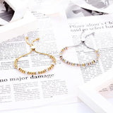 Bead And Zircon Circle Women Bracelet Titanium Steel Jewelry Gift
