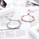 Bead And Zircon Circle Women Bracelet Titanium Steel Jewelry Gift