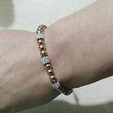 Bead And Zircon Circle Women Bracelet Titanium Steel Jewelry Gift