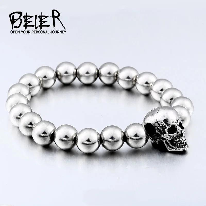 Steampunk Metal Skull Bracelets Set
