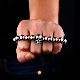 Steampunk Metal Skull Bracelets Set