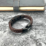 Hand-woven Multi-layer Stainless Steel Men's Leather Bracelet