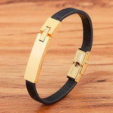 Stainless Steel Men's Leather Bracelet Jewelry Gift