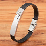 Stainless Steel Men's Leather Bracelet Jewelry Gift