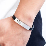 Stainless Steel Men's Leather Bracelet Jewelry Gift
