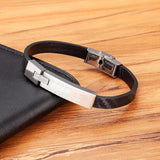 Stainless Steel Men's Leather Bracelet Jewelry Gift