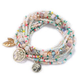 Bohemia Multilayer Elastic Set Bracelets For Women Life Tree Charm Bangles