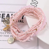 Bohemia Multilayer Elastic Set Bracelets For Women Life Tree Charm Bangles