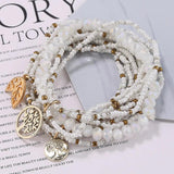 Bohemia Multilayer Elastic Set Bracelets For Women Life Tree Charm Bangles