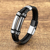 Stainless Steel Metal Bracelet Multilayer Leather Rope Chain Charm