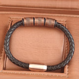Bronze Beaded Accessories Classic Leather Bracelet for Men