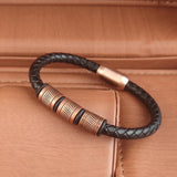 Bronze Beaded Accessories Classic Leather Bracelet for Men