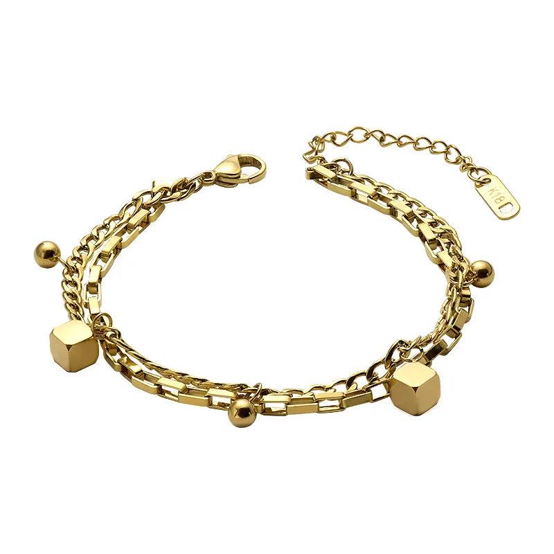 Stainless Steel Link Chain Bracelet for Women Men