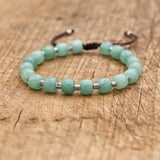 8mm Green Aventurine Bead Bracelet - Natural Stone Braided Charm Bracelet