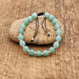 8mm Green Aventurine Bead Bracelet - Natural Stone Braided Charm Bracelet