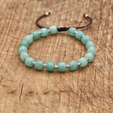 8mm Green Aventurine Bead Bracelet - Natural Stone Braided Charm Bracelet