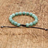 8mm Green Aventurine Bead Bracelet - Natural Stone Braided Charm Bracelet
