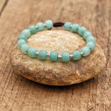 8mm Green Aventurine Bead Bracelet - Natural Stone Braided Charm Bracelet