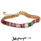 CZ Stainless Steel Chain Bracelet Bangle for Women