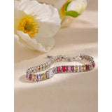 CZ Stainless Steel Chain Bracelet Bangle for Women