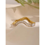 CZ Stainless Steel Chain Bracelet Bangle for Women