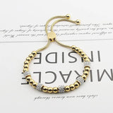 Circle Bead Zircon Women Bracelet Titanium Steel Jewelry Gift