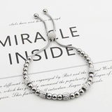 Circle Bead Zircon Women Bracelet Titanium Steel Jewelry Gift