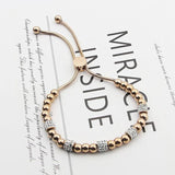 Circle Bead Zircon Women Bracelet Titanium Steel Jewelry Gift