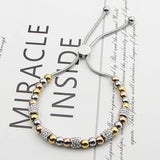 Circle Bead Zircon Women Bracelet Titanium Steel Jewelry Gift