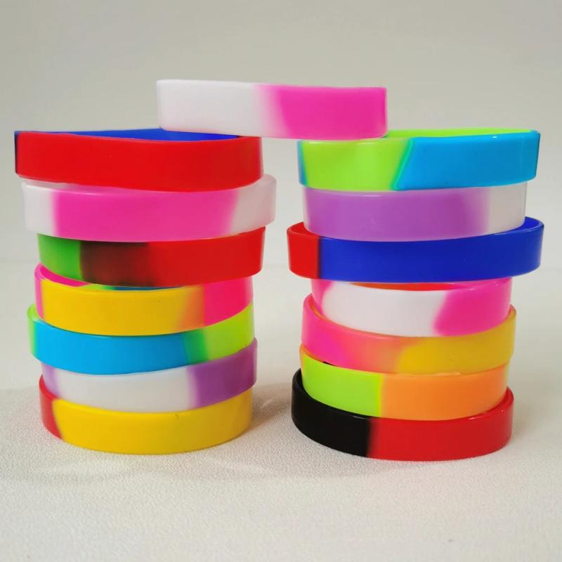 20PCS Lot Rainbow Silicone Wristband Jewelry