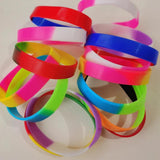 20PCS Lot Rainbow Silicone Wristband Jewelry
