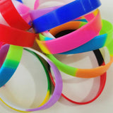 20PCS Lot Rainbow Silicone Wristband Jewelry