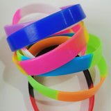 20PCS Lot Rainbow Silicone Wristband Jewelry