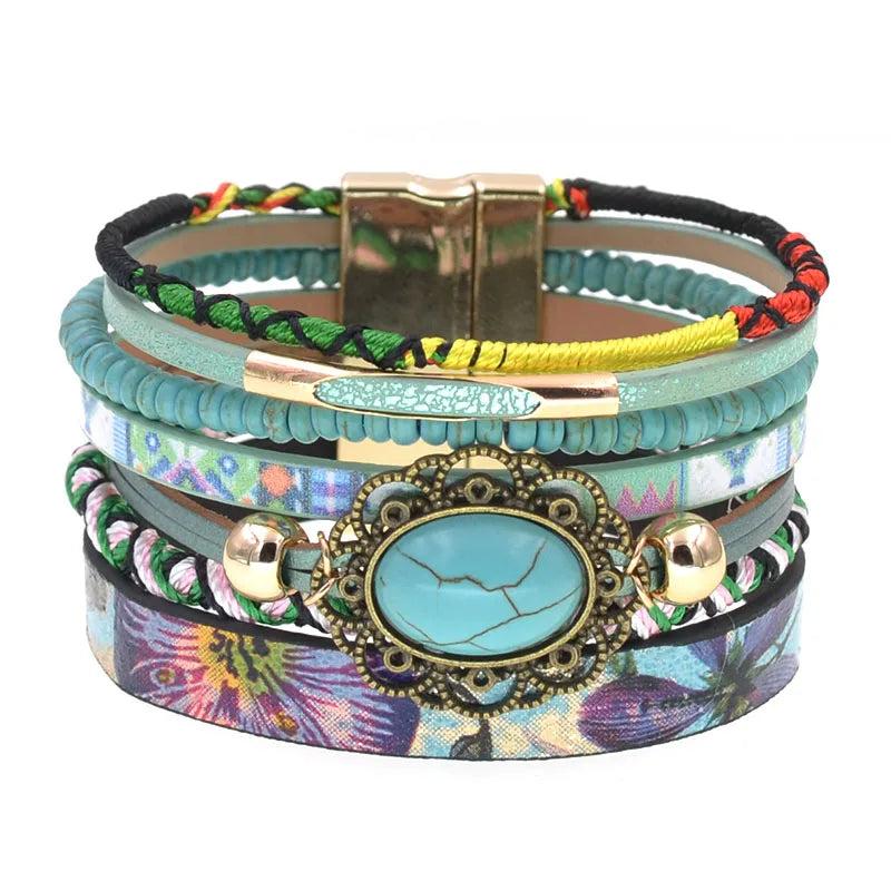 Bohemia Stone Leather Bracelets for Women