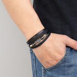 Vintage Cross Bracelet Tiger Eye Stone Stainless Steel Clasp Bangles