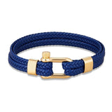Navy Style U-Shackle Bracelet Multilayer Leather Sport Buckle