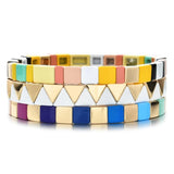 Rainbow Bangle Stretch Bracelets, Colorful Jewelry Gift