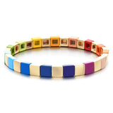 Rainbow Bangle Stretch Bracelets, Colorful Jewelry Gift