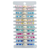 12pcs Shell Flower Rope Bracelets Set Colorful Beads Charm Bracelet