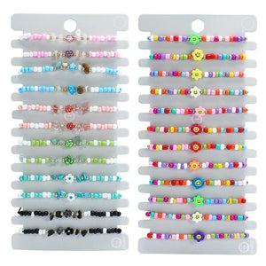 12pcs Shell Flower Rope Bracelets Set Colorful Beads Charm Bracelet