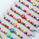 12pcs Shell Flower Rope Bracelets Set Colorful Beads Charm Bracelet