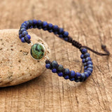 African Jasper Lapis Charm Bracelet String Braided Yoga Friendship Jewelry