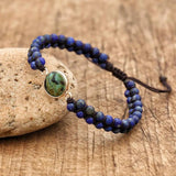 African Jasper Lapis Charm Bracelet String Braided Yoga Friendship Jewelry