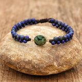 African Jasper Lapis Charm Bracelet String Braided Yoga Friendship Jewelry