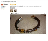 Men Bracelets Leather Stainless Steel Wristband Bangles Casual Style