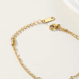 YACHAN Double Layer Chains Bracelet 14K Plated Clouds Charms Jewelry