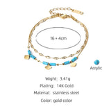 YACHAN Double Layer Chains Bracelet 14K Plated Clouds Charms Jewelry