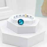 Enamel Charm Women's Bracelet Bangle Crystal Stone Elastic Rope